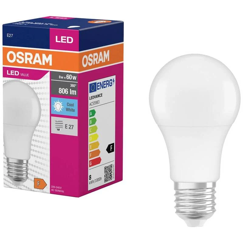 B-Ware OSRAM LED Lampe Glühbirne E27 Neutralweiß Classic A60 Glühlampe 8.5W 25 STÜCK