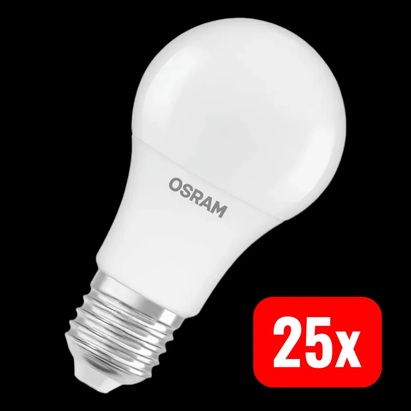 B-Ware OSRAM LED Lampe Glühbirne E27 Neutralweiß Classic A60 Glühlampe 8.5W 25 STÜCK