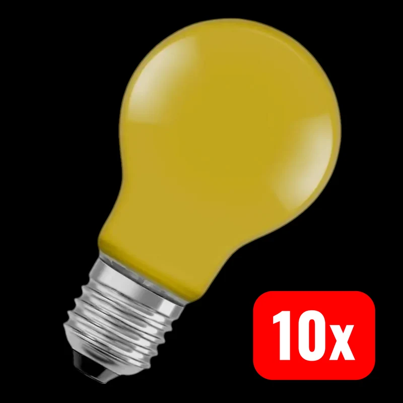 B-Ware OSRAM LED Lampe Glühbirne E27 Gelb Klar A60 230V 2.5W 2200K Classic 10 STÜCK
