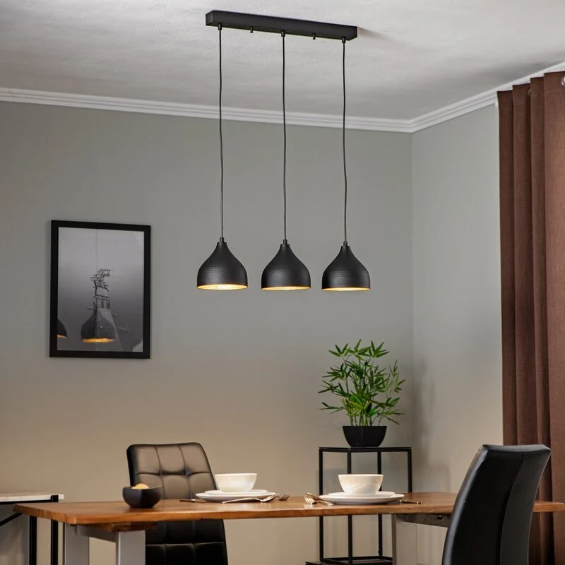 B-Ware Hängeleuchte Tattoo 6211 linear schwarz/gold Hängelampe Lampe Leuchte Spot E27