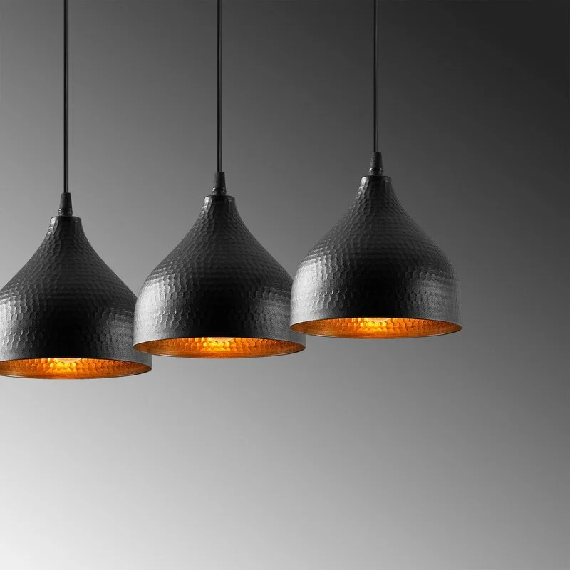 B-Ware Hängeleuchte Tattoo 6211 linear schwarz/gold Hängelampe Lampe Leuchte Spot E27