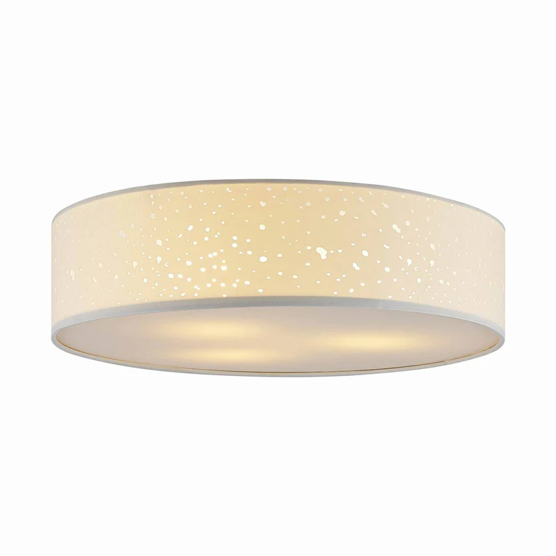 B-Ware Lindby Deckenlampe Deckenleuchte Alwine LED weiß Stoff Metall WLAN dimmbar direk