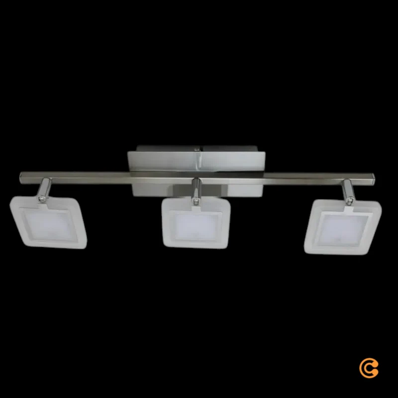 B-Ware Evelina Deckenstrahler Wandlampe LED Leuchte Badezimmer Flur Glas Satin Nickel