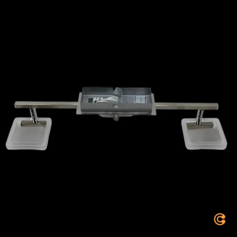 B-Ware Evelina Deckenstrahler Wandlampe LED Leuchte Badezimmer Flur Glas Satin Nickel