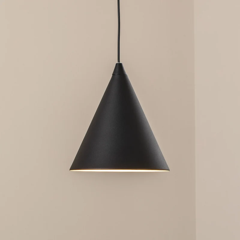 B-Ware Hängeleuchte Pendelleuchte Form Deckenlampe Metall Kegel Form E27 Ø24cm schwarz