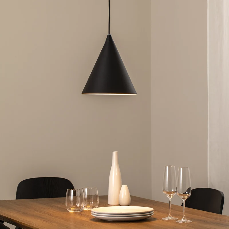 B-Ware Hängeleuchte Pendelleuchte Form Deckenlampe Metall Kegel Form E27 Ø24cm schwarz