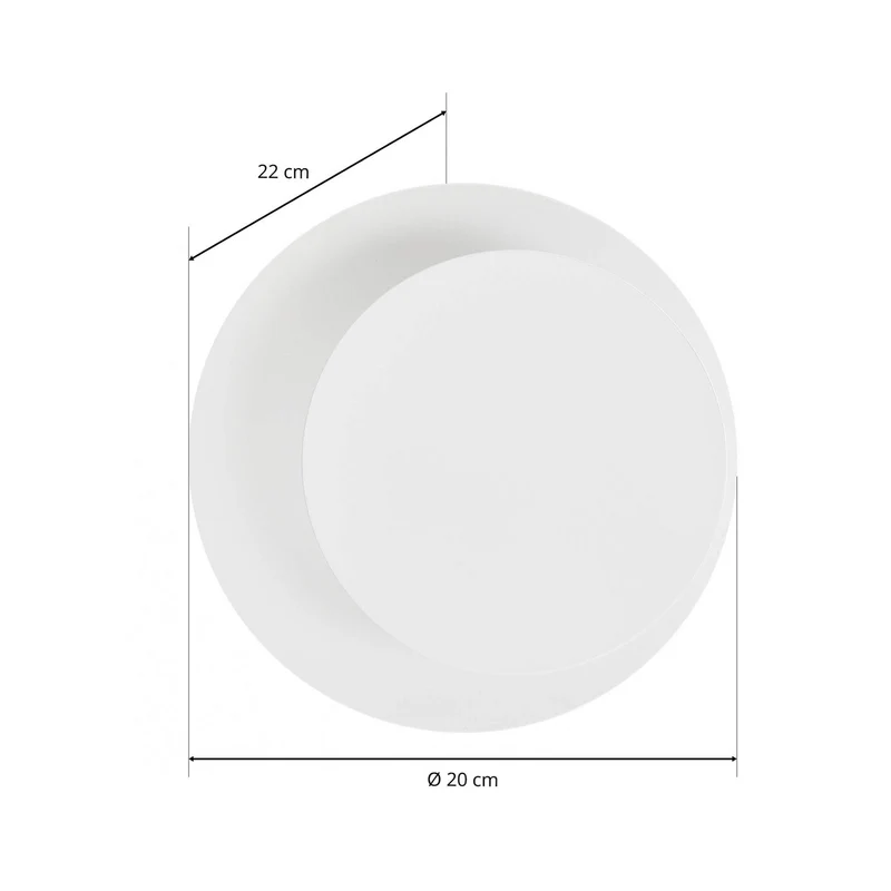 B-Ware Wandleuchte Wandlampe Circle Leuchte Lampe rund Form weiß Stahl Innenbeleuchtung