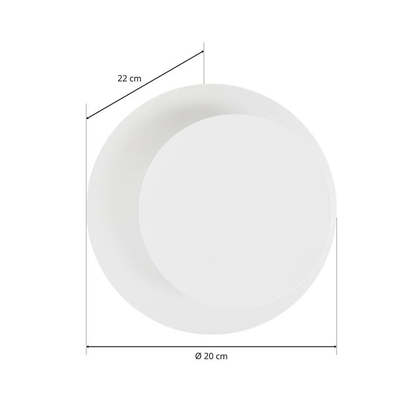 B-Ware Wandleuchte Wandlampe Circle Leuchte Lampe rund Form weiß Stahl Innenbeleuchtung