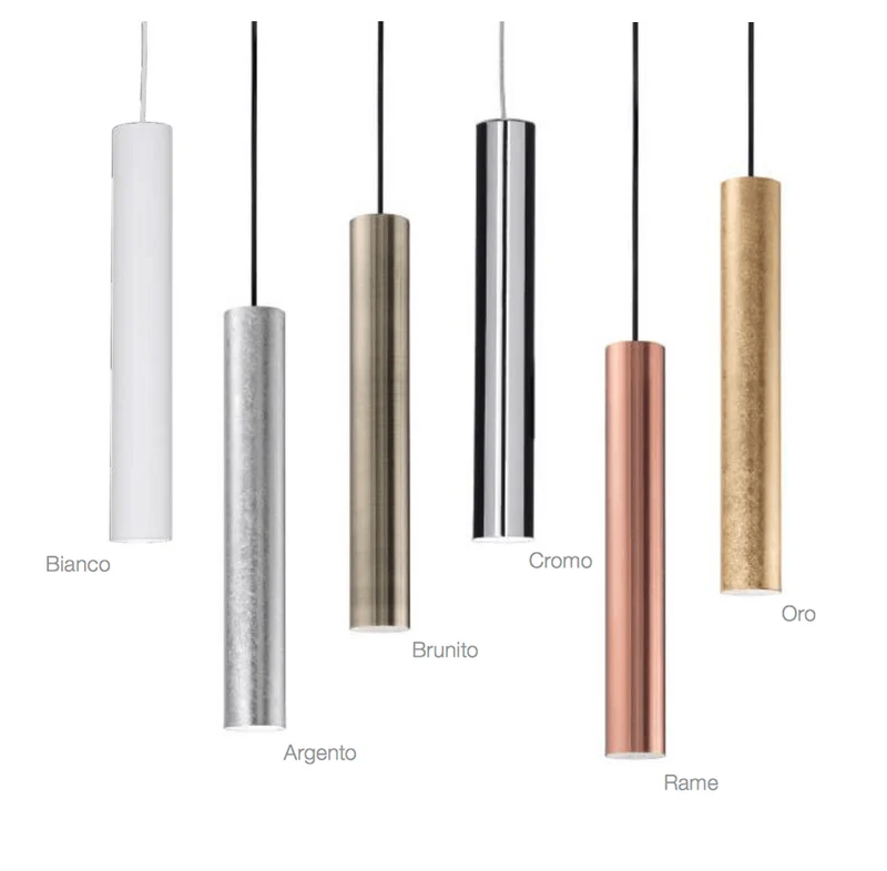 Look Pendelleuchte Zylinder Ø 6cm echtes Blattsilber