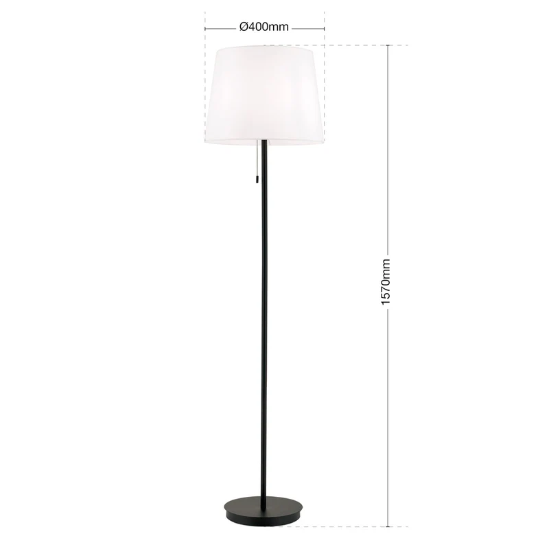 B-Ware Textil-Stehleuchte Ludwig schwarz matt Stehlampe Lampe Leuchte Spot Leselampe