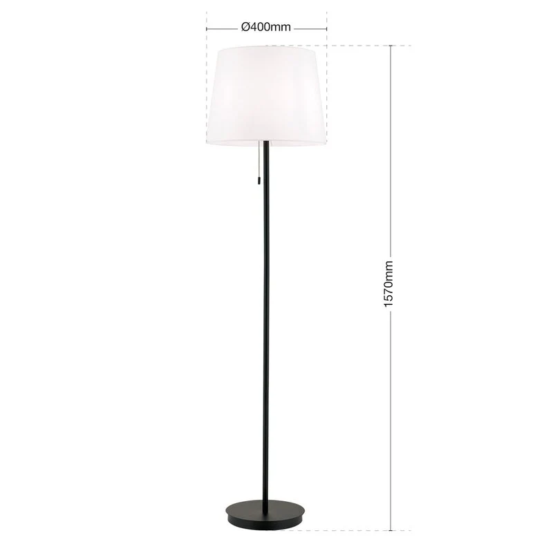 B-Ware Textil-Stehleuchte Ludwig schwarz matt Stehlampe Lampe Leuchte Spot Leselampe