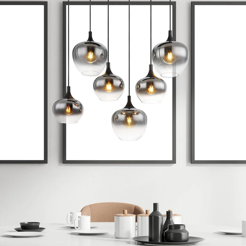 B-Ware Globo Hängelampe Pendelleuchte Maxy Glas rauchgrau Beleuchtung Länge 86 cm