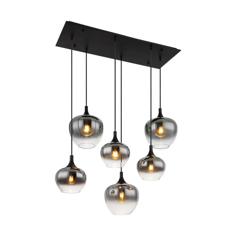 B-Ware Globo Hängelampe Pendelleuchte Maxy Glas rauchgrau Beleuchtung Länge 86 cm