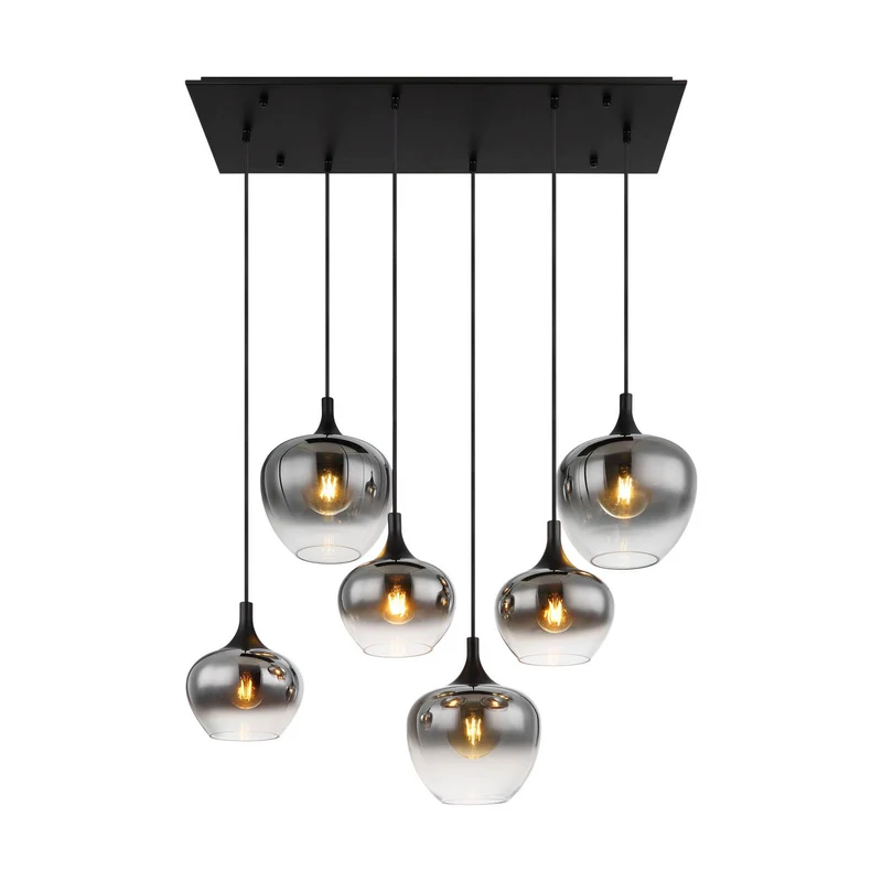 B-Ware Globo Hängelampe Pendelleuchte Maxy Glas rauchgrau Beleuchtung Länge 86 cm