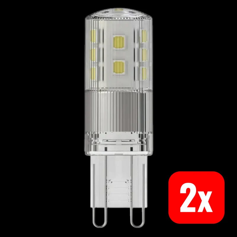 B-Ware Radium LED Lampe Leuchtmittel Star PIN klar G9 dimmbar 3W 2700K 320lm 2 STÜCK