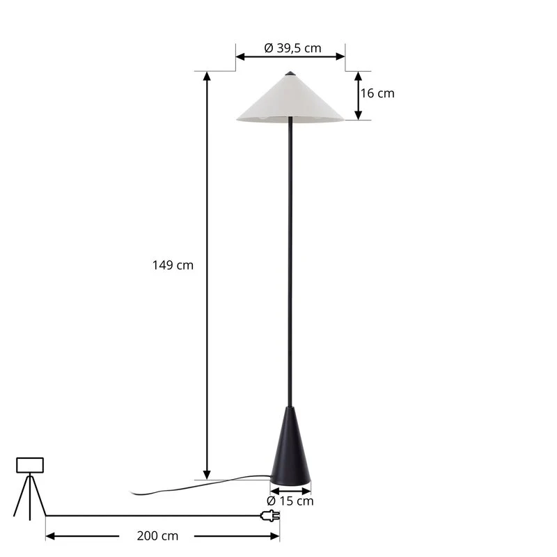 B-Ware Lindby Stehleuchte Standlampe Leuchte Lampe Norvik H150cm Metall schwarz grau