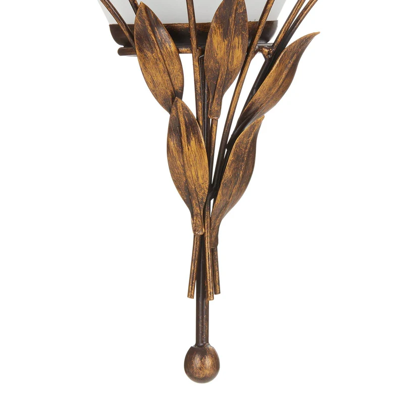 B-Ware Kögl Wandleuchte CAMPANA Wandleuchte Lampe Leuchte E27 Blattdekor rostbraun weiß