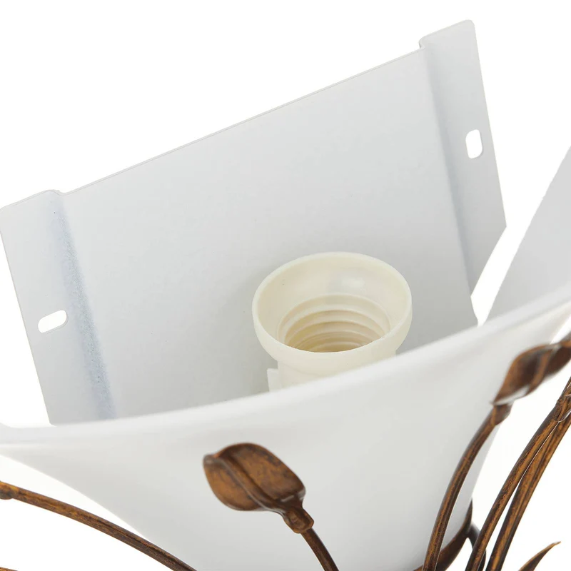 B-Ware Kögl Wandleuchte CAMPANA Wandleuchte Lampe Leuchte E27 Blattdekor rostbraun weiß