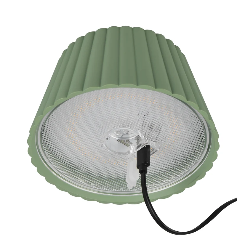 B-Ware Reality Leuchten Tischlampe Akku Lampe LED Suarez grün Metall 39 cm