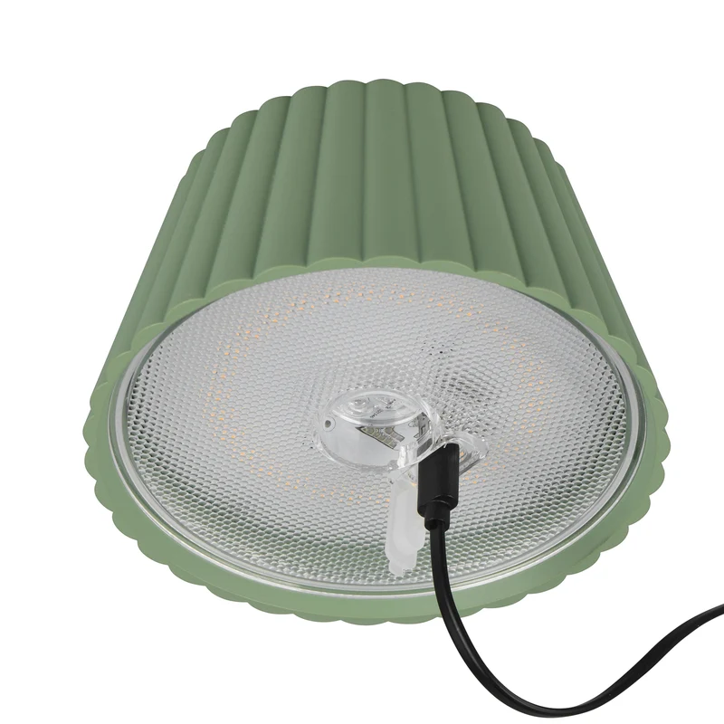B-Ware Reality Leuchten Tischlampe Akku Lampe LED Suarez grün Metall 39 cm