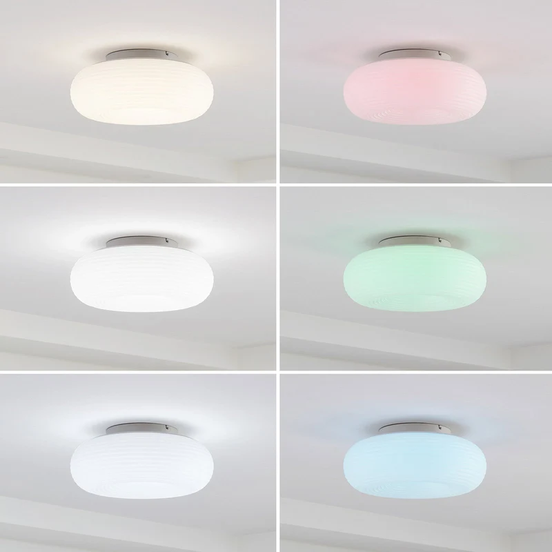 B-Ware Lucande Deckenleuchte Bolti Smart Lampe LED Tuya Fernbedienung weiß RGBW CCT