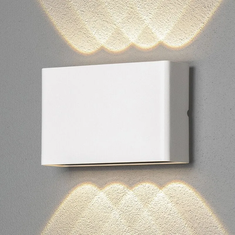 B-Ware Konstsmide Außenwandleuchte Wandlampe LED Chieri weiß Glas Aluminium Außen