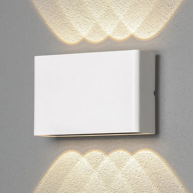 B-Ware Konstsmide Außenwandleuchte Wandlampe LED Chieri weiß Glas Aluminium Außen