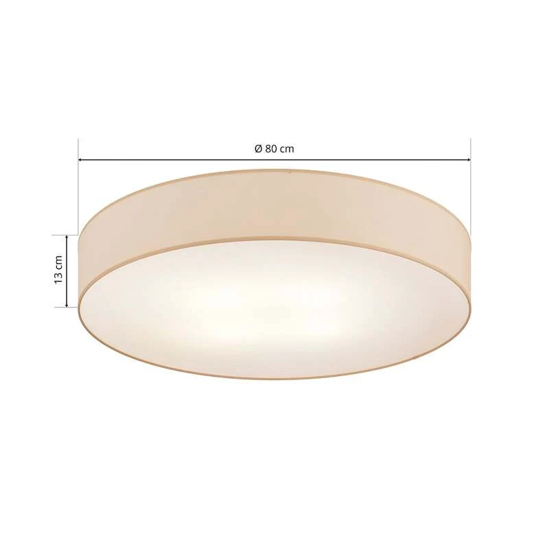 B-Ware Euluna Deckenleuchte Lampe Rondo Leuchte beige Textil Metall Ø80 SIEHE TEXT/FOTO