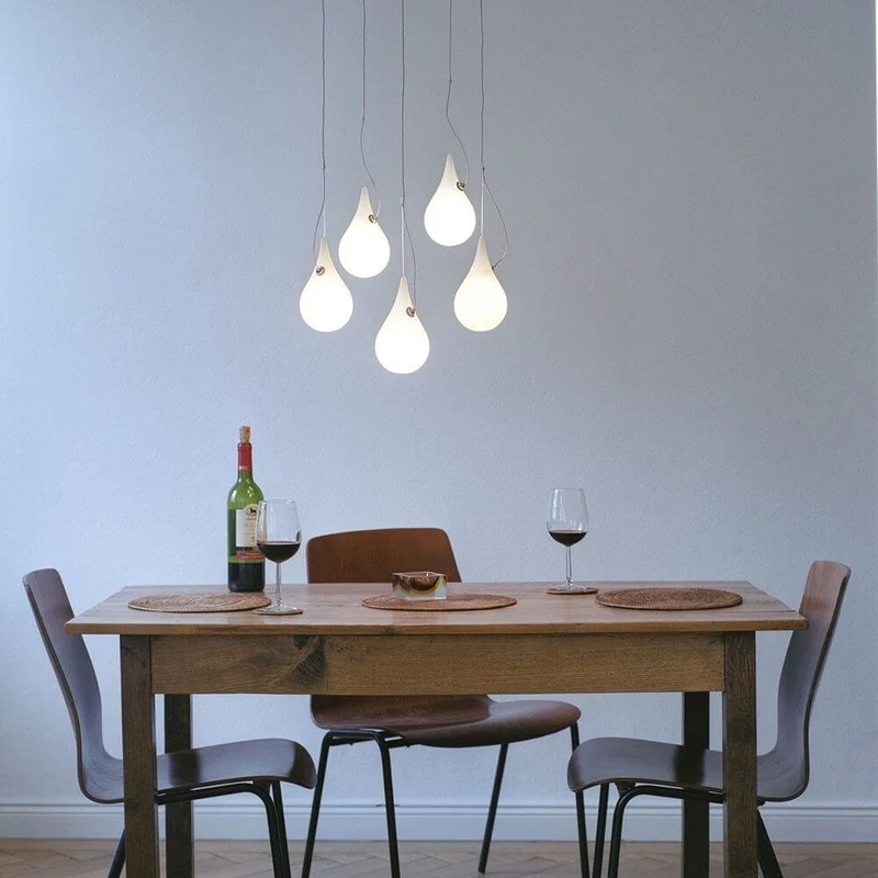 Drop-2XS LED 5er-Hängeleuchte Liquid-Light Weiß