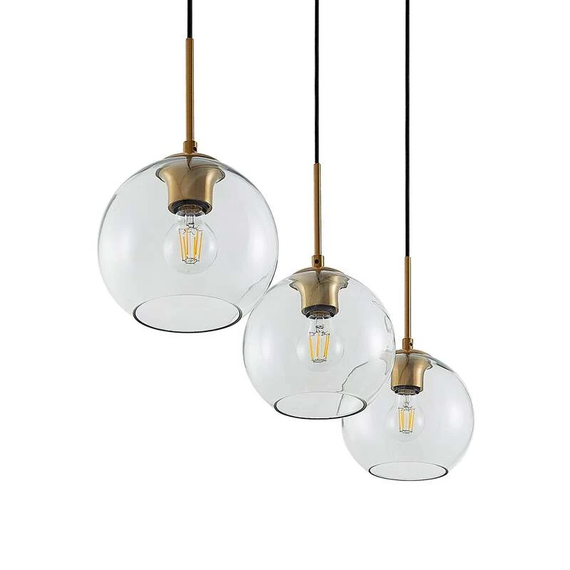 B-Ware Lindby Hängeleuchte Pendelleuchte Grady messing Glas LED 110 cm SIEHE TEXT/FOTO