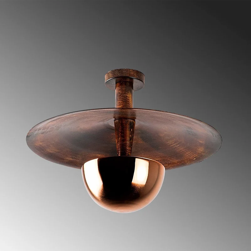B-Ware Opviq Deckenleuchte Kurt Deckenlampe 13355 kupferfarben Metall Ø48cm G9