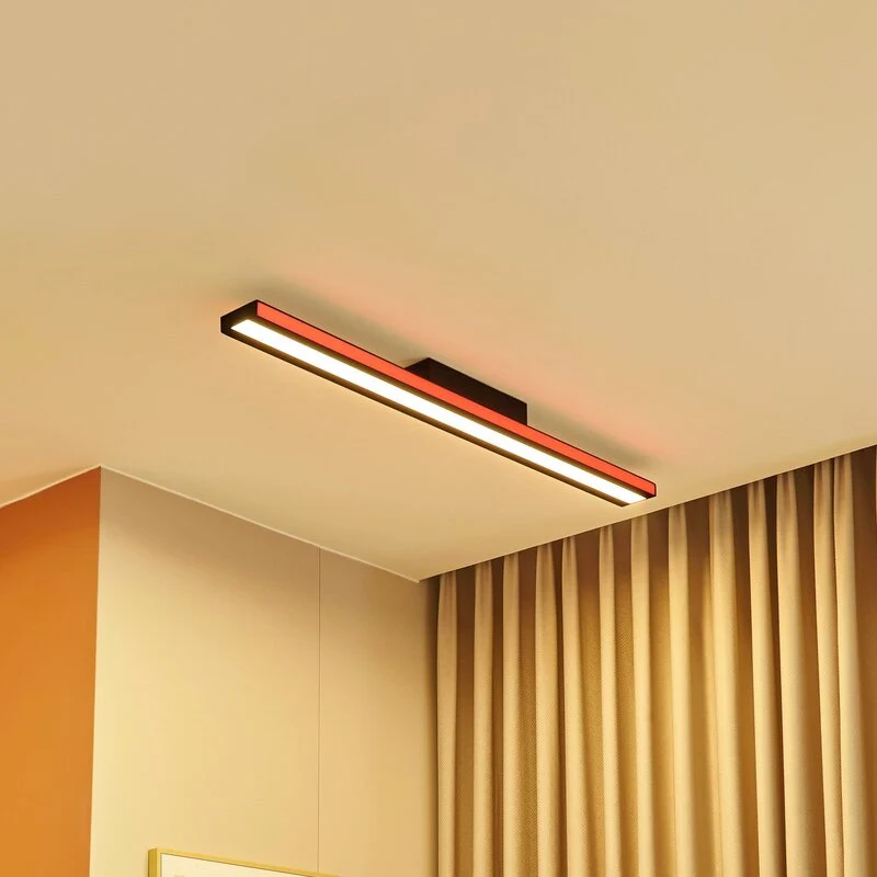 C-Ware Lucande Deckenleuchte Deckenlampe Smart LED Leicy schwarz RGB CCT Fernbedienung