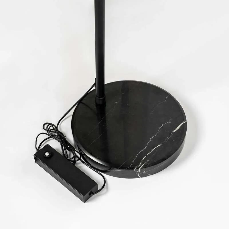 B-Ware Lucande Stehlampe Bogenlampe LED Virvera schwarz Metall Wohnzimmerlampe942