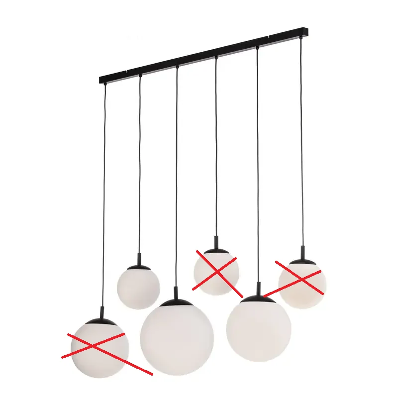 B-Ware Esme Hängeleuchte Pendelleuchte Opalglas 6-flammig linear weiß SIEHE TEXT/FOTO