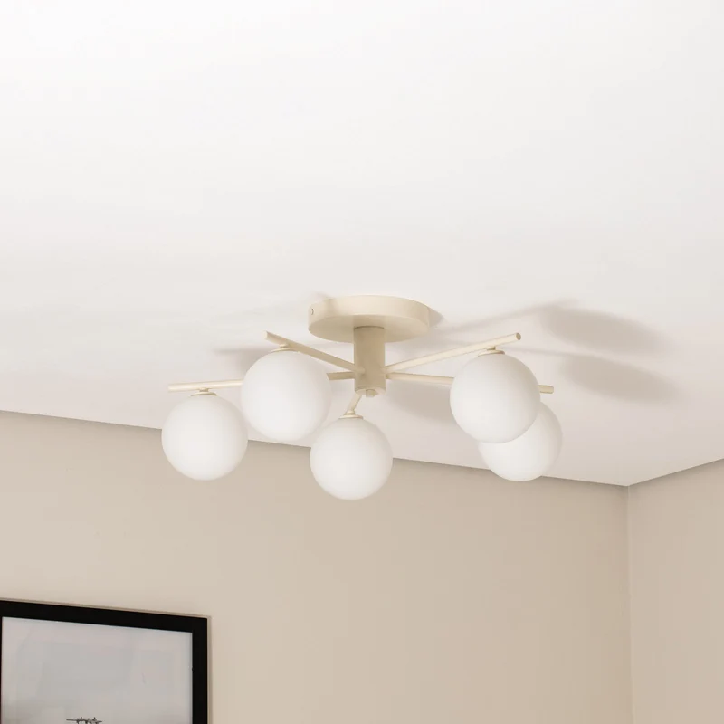 B-Ware Prato Deckenleuchte Lampe Glas sand 5 flammig Wohnzimmer Esszimmer Beleucht359