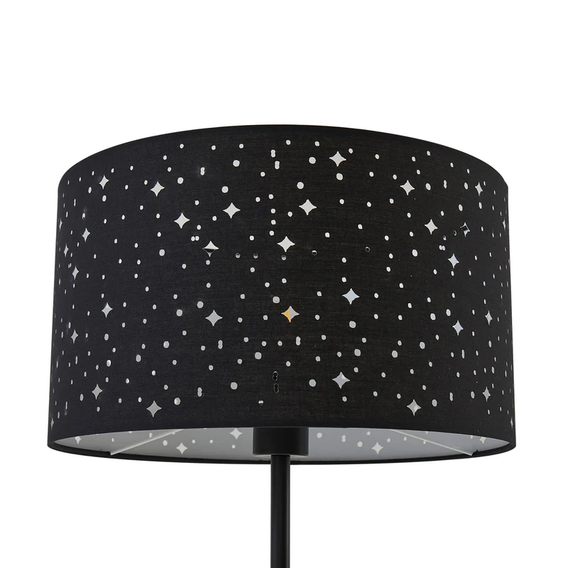 B-Ware Lindby Stehleuchte Melanie schwarz Stoff, Ø 36 cm Stehlampe Lampe Leuchte Spot