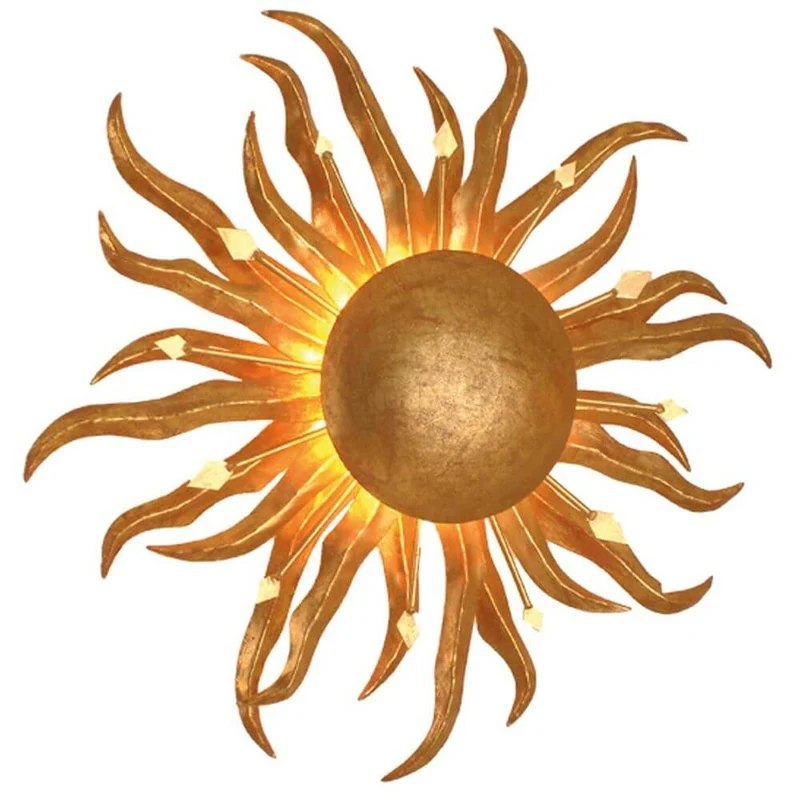 Wandleuchte Sonne Piccola Eisen Gold