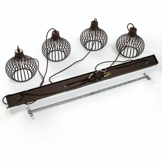 B-Ware Lindby Hängelampe Pendelleuchte Frances Lampe kaffeebraun 4-flammig Metall E27