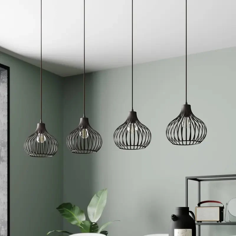 B-Ware Lindby Hängelampe Pendelleuchte Frances Lampe kaffeebraun 4-flammig Metall E27