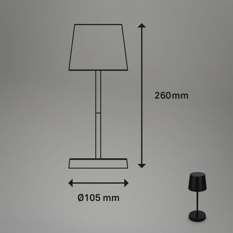 B-Ware Briloner Tischlampe Leuchte LED Boja Kabellos Dimmbar Spritzwasserschutz 5 STÜCK