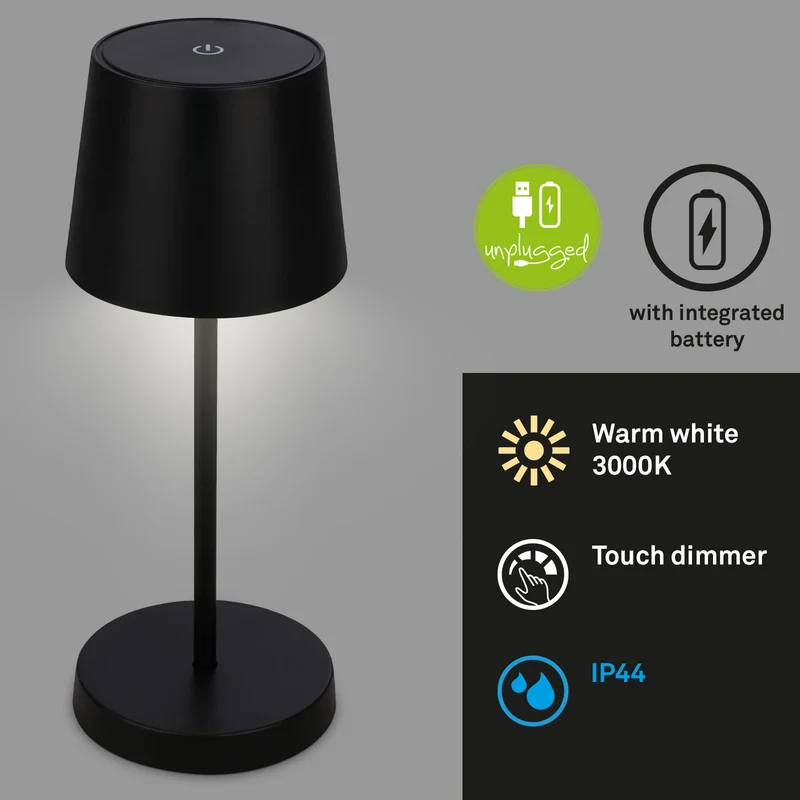 B-Ware Briloner Tischlampe Leuchte LED Boja Kabellos Dimmbar Spritzwasserschutz 5 STÜCK