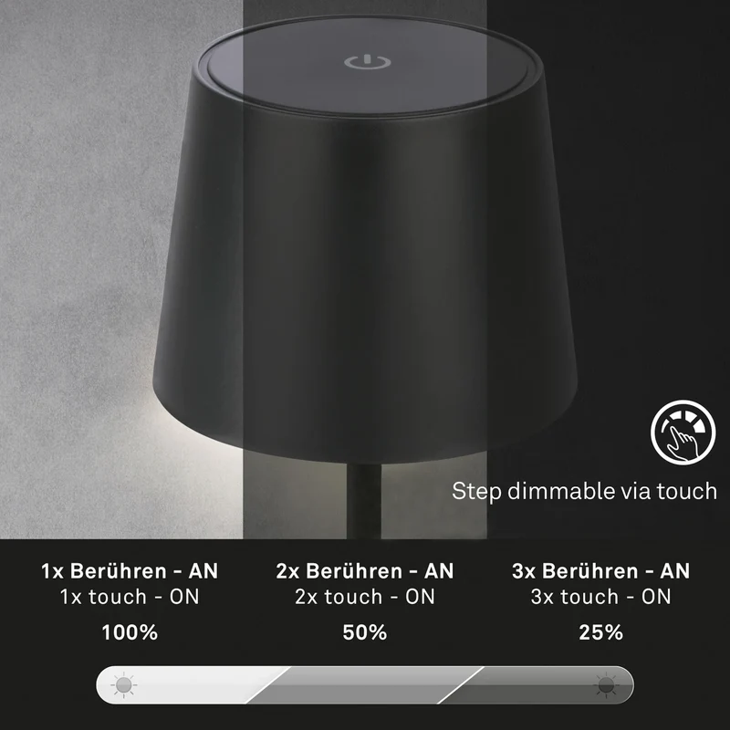 B-Ware Briloner Tischlampe Leuchte LED Boja Kabellos Dimmbar Spritzwasserschutz 5 STÜCK