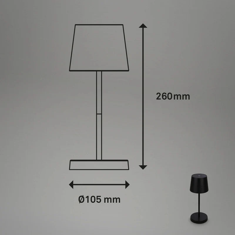B-Ware Briloner Tischlampe Leuchte LED Boja Kabellos Dimmbar Spritzwasserschutz 5 STÜCK
