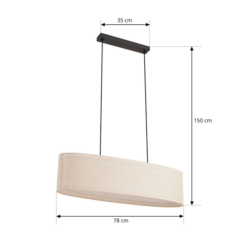 B-Ware Lindby Hängeleuchte Pendelleuchte Soula E27 beige Kunststoff 78 cm Lampe Leuchte