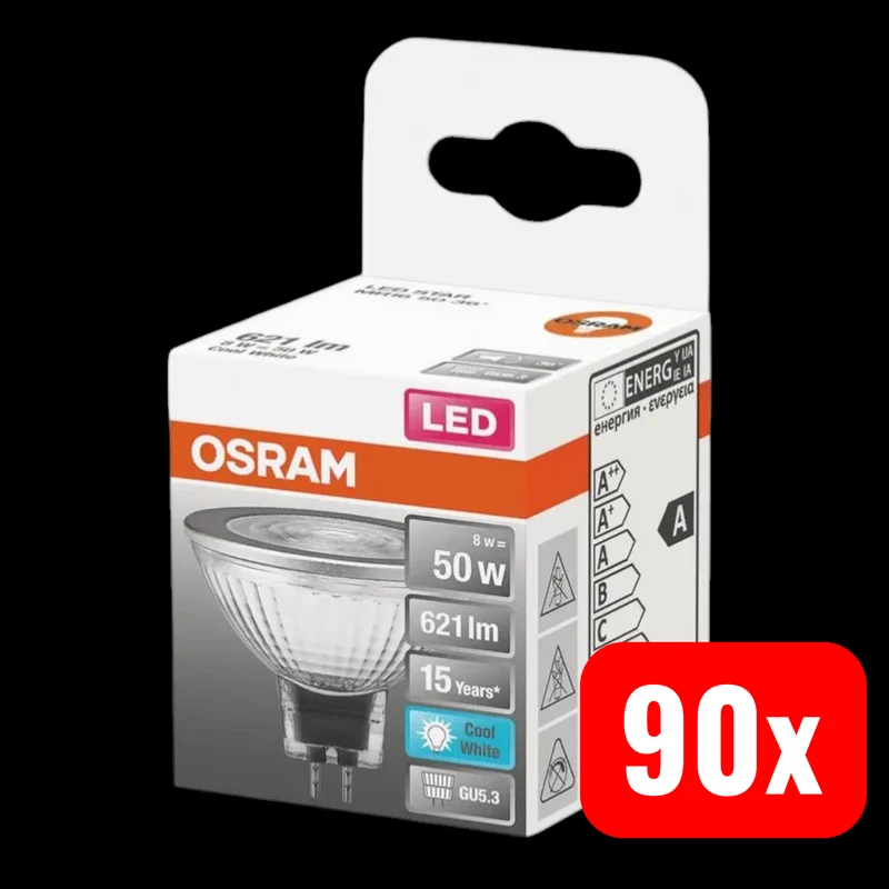 B-Ware OSRAM LED Reflektor GU5.3 Niedervolt HOMELIGHTING Kaltweiß 50x44 mm 90 STÜCK