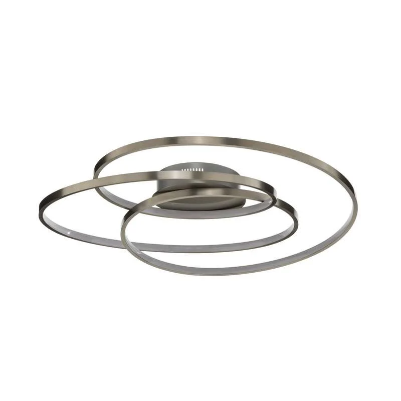 C-Ware Lindby Deckenlampe Deckenleuchte LED Joline Nickel Metall rund spiralförmig 60 c