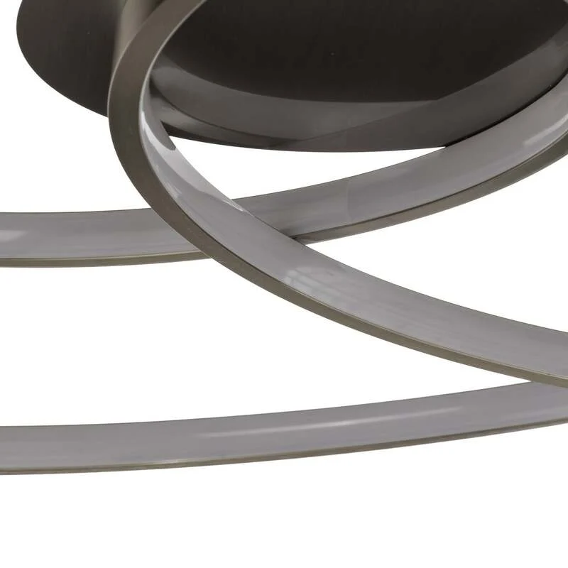 C-Ware Lindby Deckenlampe Deckenleuchte LED Joline Nickel Metall rund spiralförmig 60 c