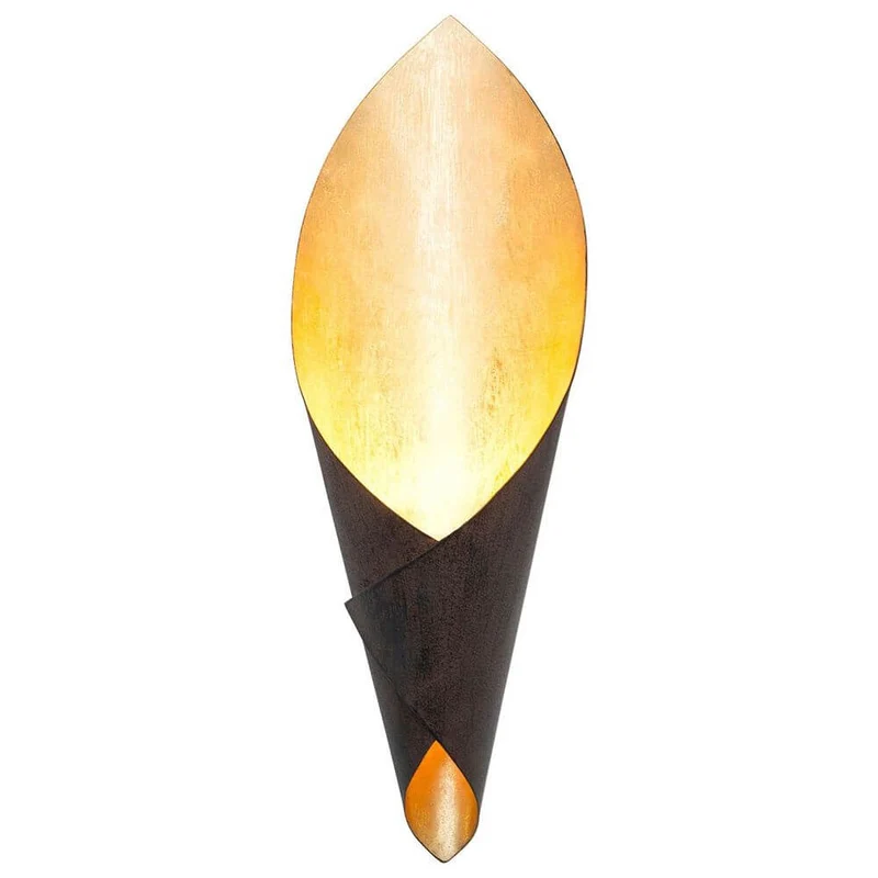 Wandleuchte Fiaccola Piccolo Eisen Braun-Schwarz-Gold