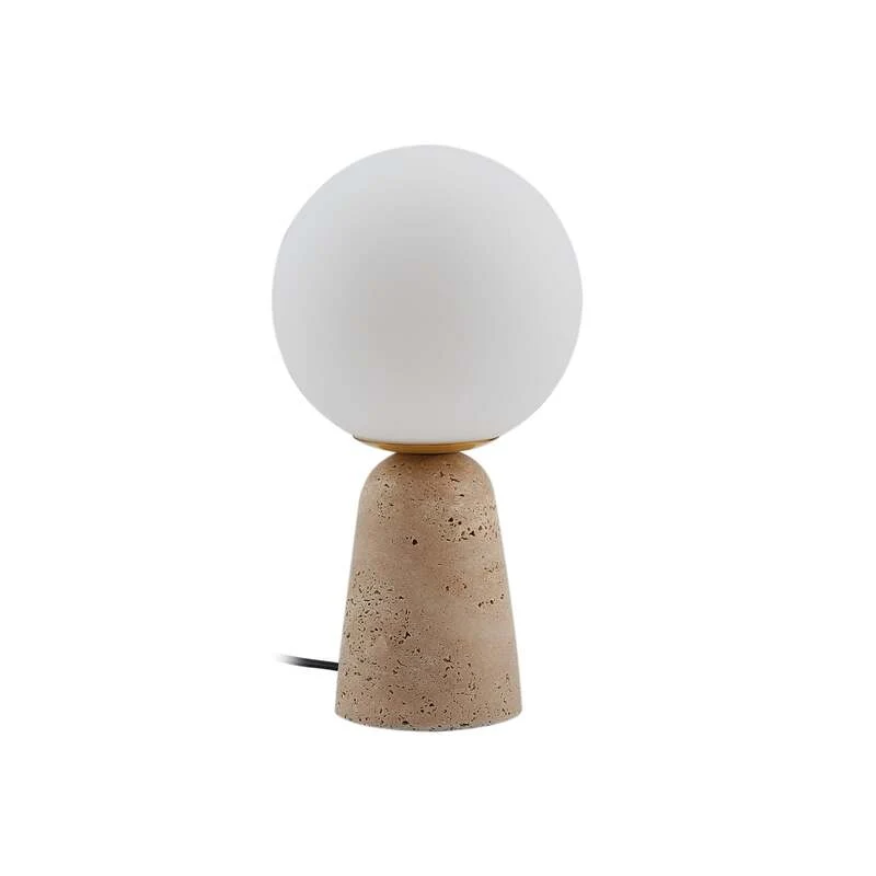 Lindby Tischleuchte Lampe Kirstan beige weiß Glas Stein 33 cm SIEHE TEXT/FOTO