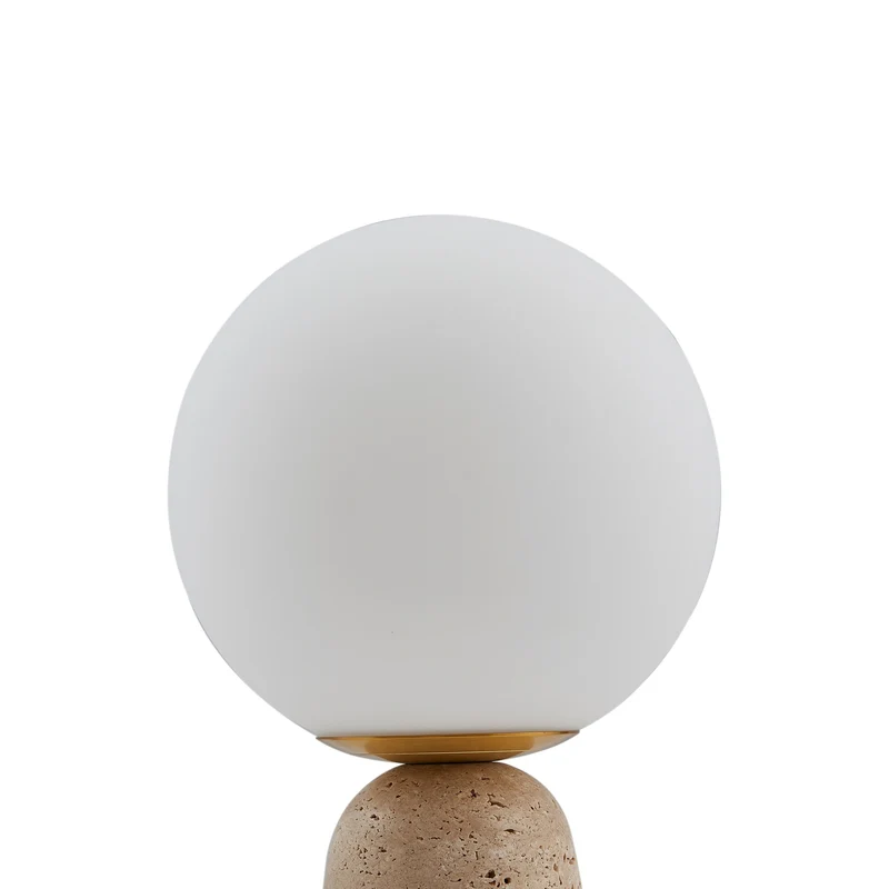 Lindby Tischleuchte Lampe Kirstan beige weiß Glas Stein 33 cm SIEHE TEXT/FOTO